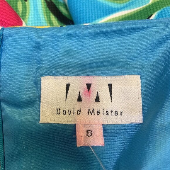 NWT David Meister Multicolor Tropical Print Strapless Dress Size 8 - Picture 6 of 8